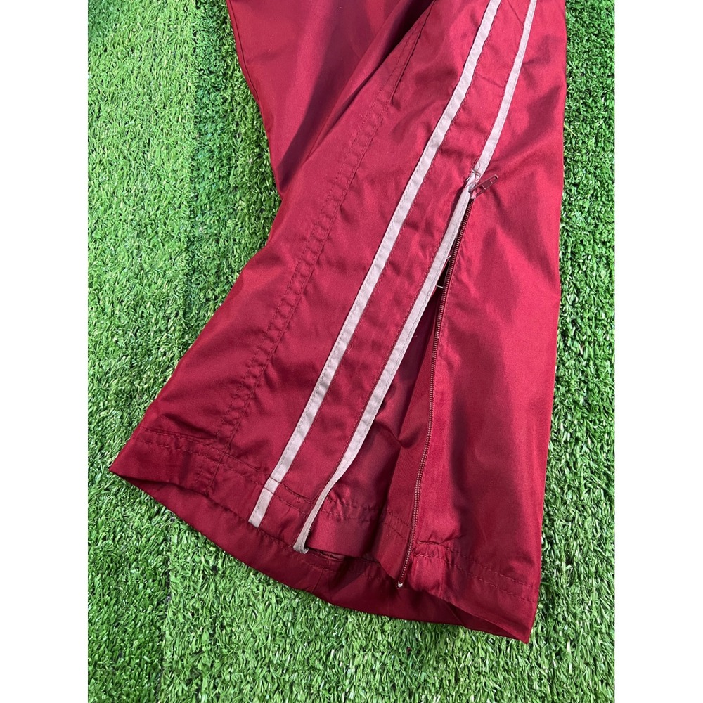 Starter Mens Burgundy Maroon Nylon Track Pants Side Stripe SM Windbreaker Baggy - Picture 2 of 7
